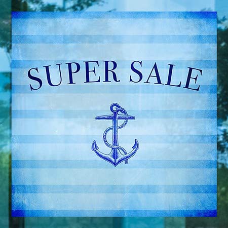 Cgsignlab | Super Sale -Simer -Nautical Stripes נצמד בחלון | 8 x8